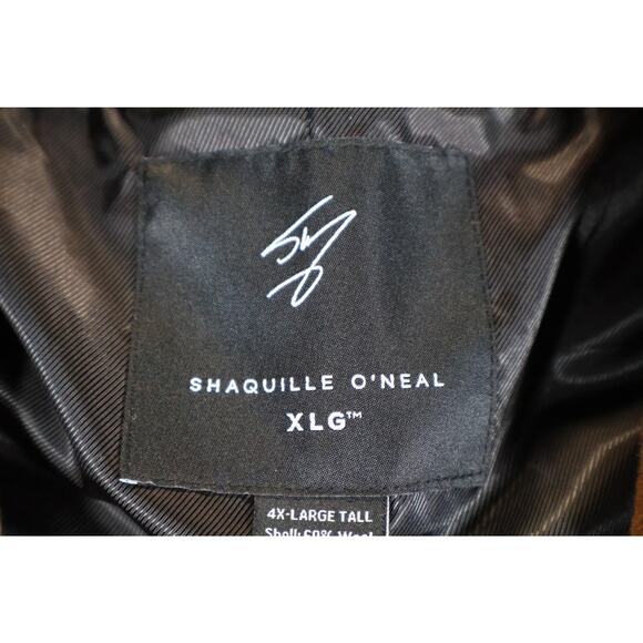 Shaquille O'Neal Coat Mens 4XL Tall Brown Wool Blend Overcoat 2 Button Classic - Picture 7 of 7